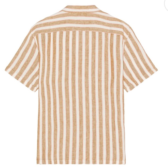 Faherty Palma Linen Camp Shirt in “Sienna Valley Stripe” - Picture 2 of 7